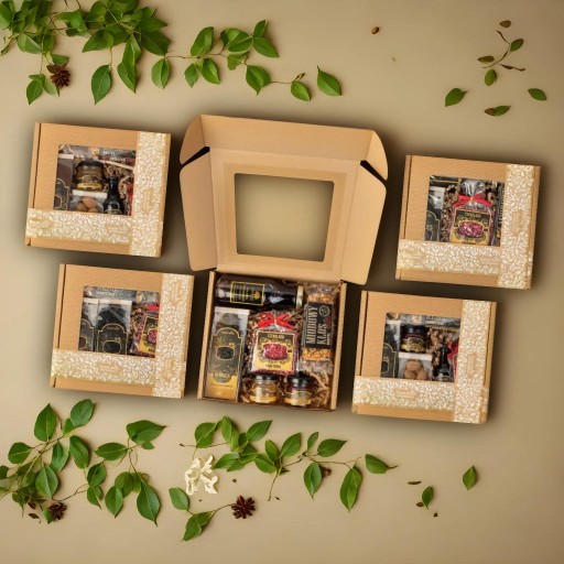 BOX ZESTAW PREZENTOWY prezent kawa miód syrop czekolada baton migdały KRAFT - obrazek 6