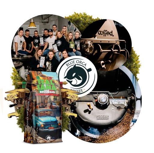 Kawa ziarnista 1kg ITALIANA BELLAGIO ROAST -Świeżo palona BLUE ORCA +GRATIS - obrazek 8