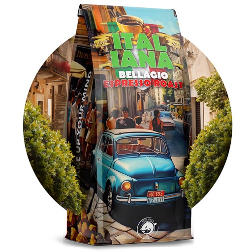 Kawa ziarnista 1kg ITALIANA BELLAGIO ROAST -Świeżo palona BLUE ORCA +GRATIS - obrazek 3