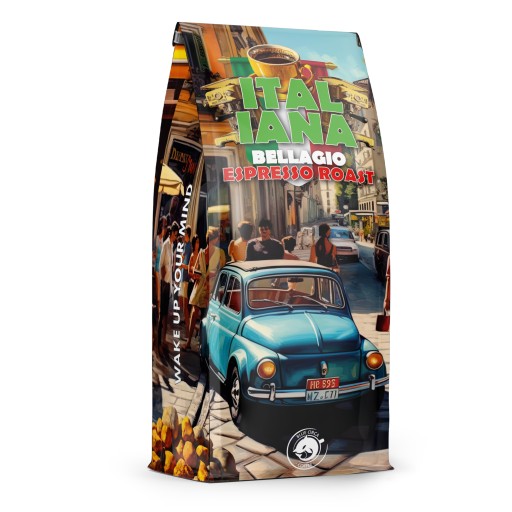 Kawa ziarnista 1kg ITALIANA BELLAGIO ROAST -Świeżo palona BLUE ORCA +GRATIS