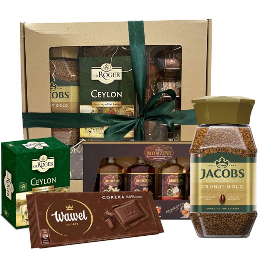 Zestaw Prezentowy BOX syropy kawa herbata czekolada PACZKA ŚWIĄTECZNA